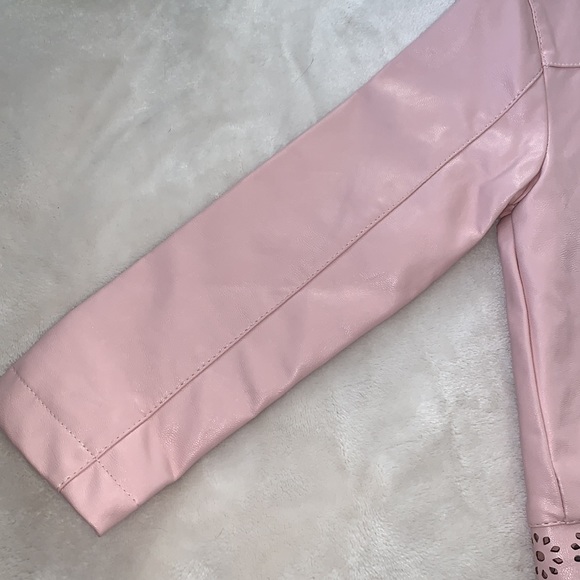 Tahari Pink Faux Leather Jacket 2T 🤩 EUC - Picture 11 of 15